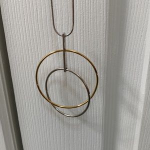 NWT! Double Hoop Long Pendant Necklace, 32"